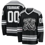 Custom Black White-Gray Hockey Jersey - Image 3