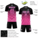 Custom Pink Black-LIght Blue Gradient Square Shape Sublimation Soccer Uniform Jersey - Image 4