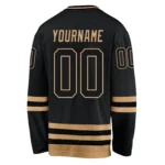Custom Black Black-Old Gold Hockey Jersey - Image 2
