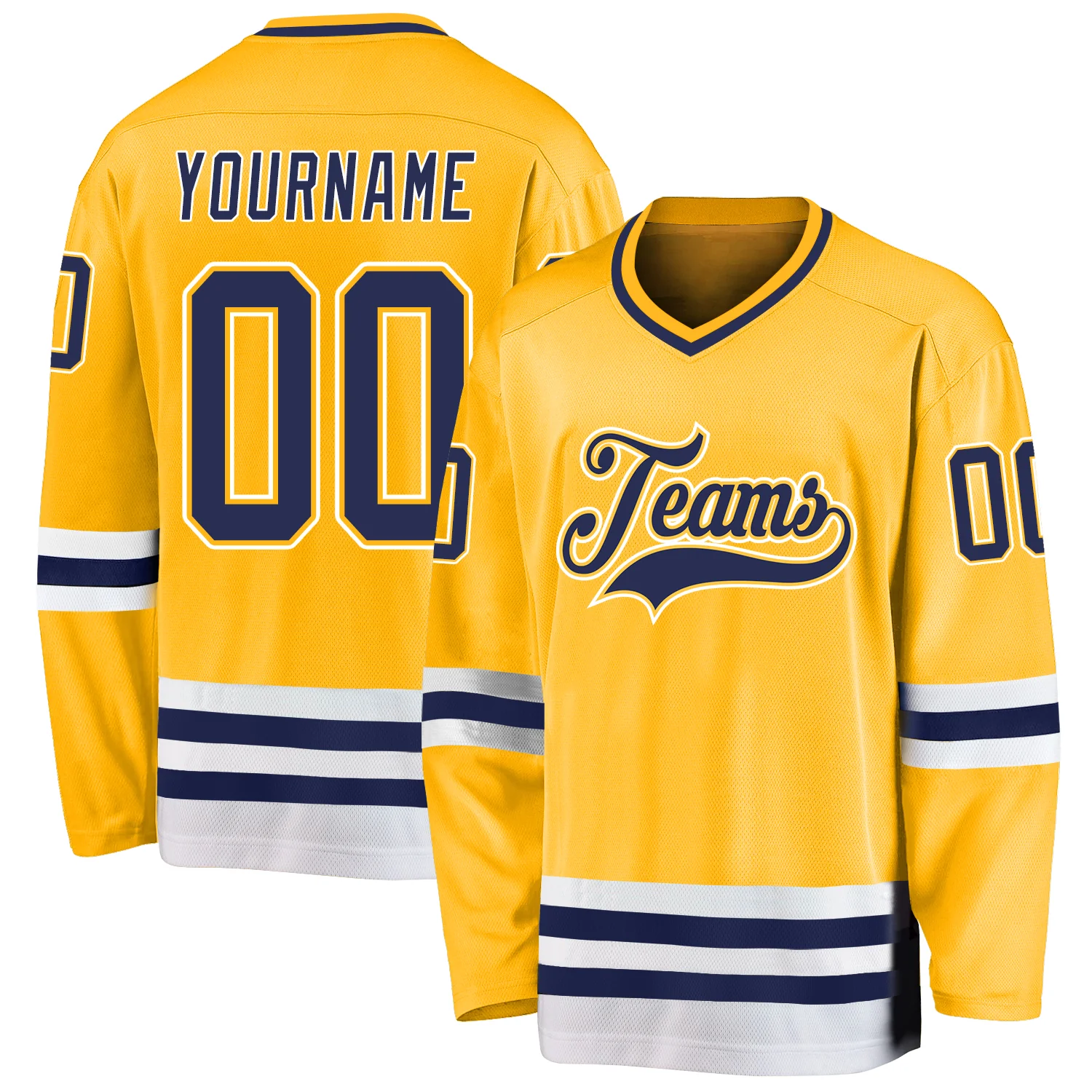 gold_0152.webp Custom Gold Navy-White Hockey Jersey - Image 1