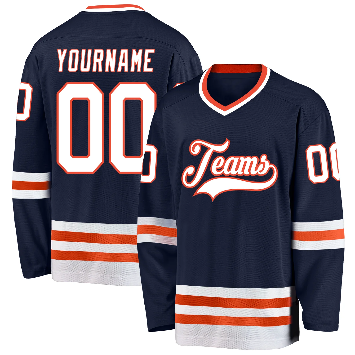 navy_0279.webp Custom Navy White-Orange Hockey Jersey - Image 1