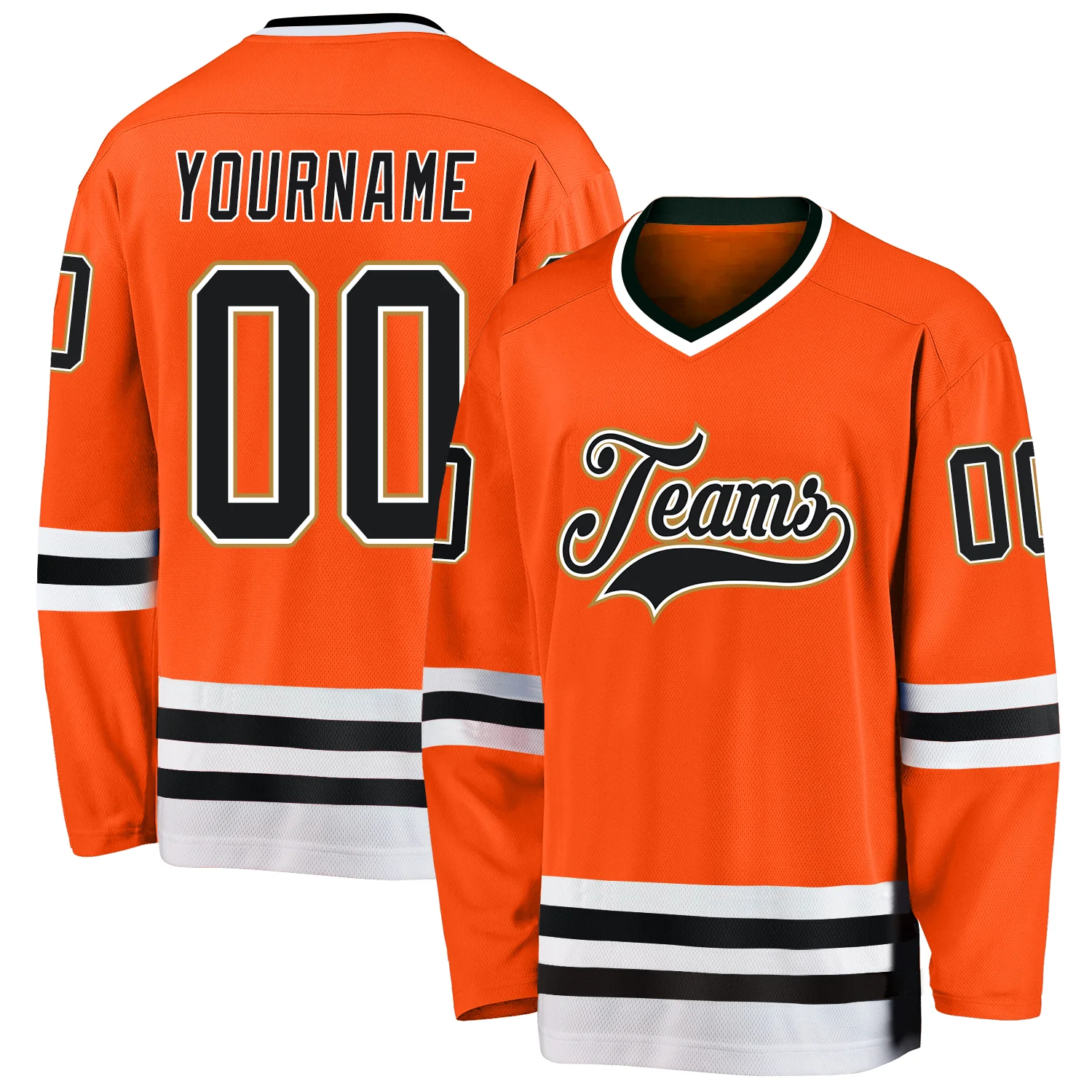 orange_0132.webp Custom Orange Black-Old Gold Hockey Jersey - Image 1