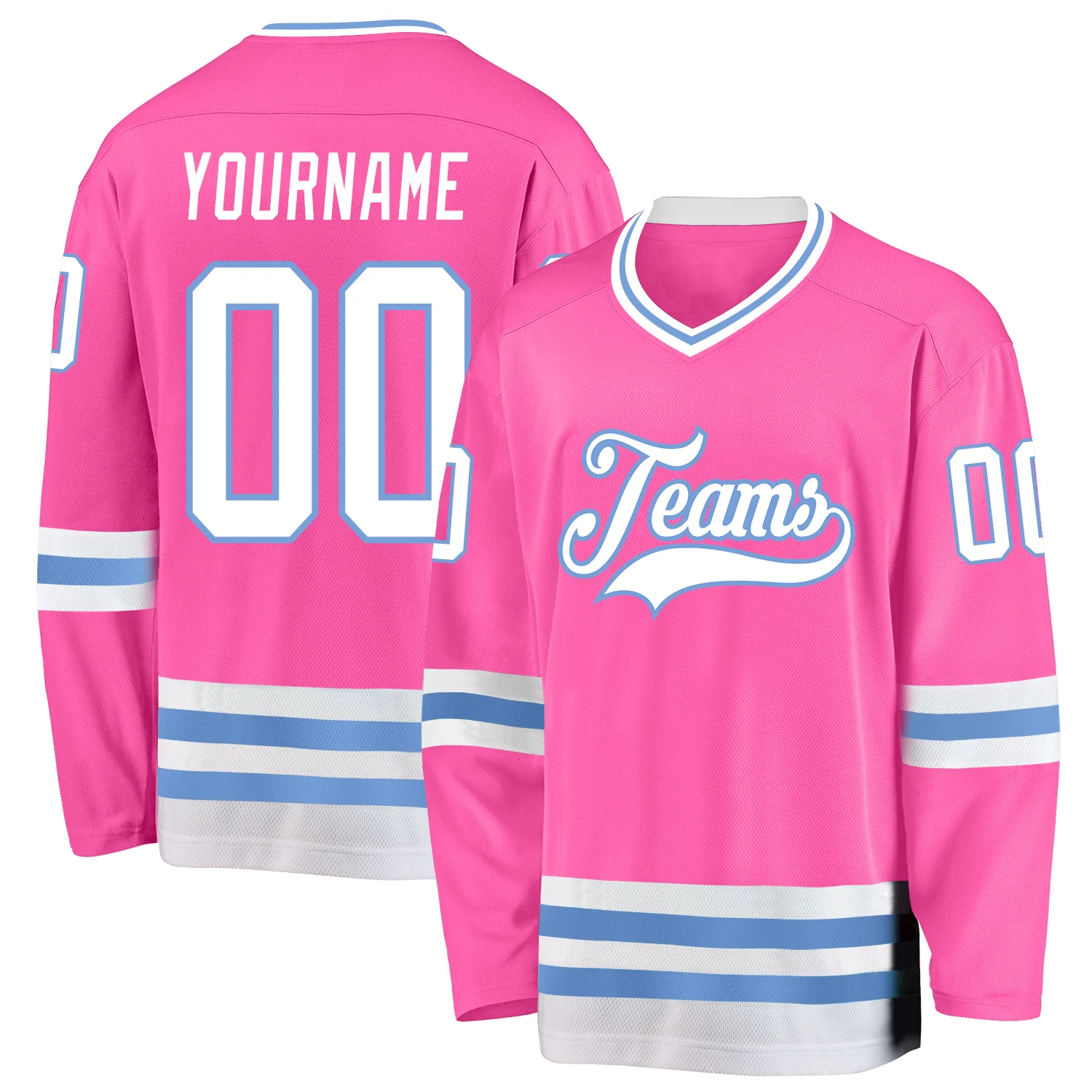 pink_0080.webp Custom Pink White-Light Blue Hockey Jersey - Image 1